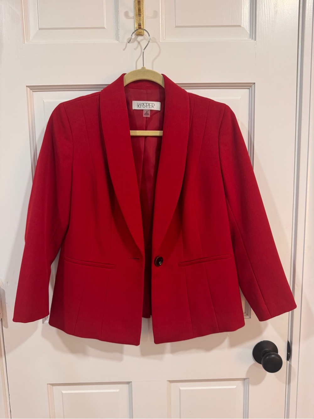 Kasper Red Single-Button Blazer